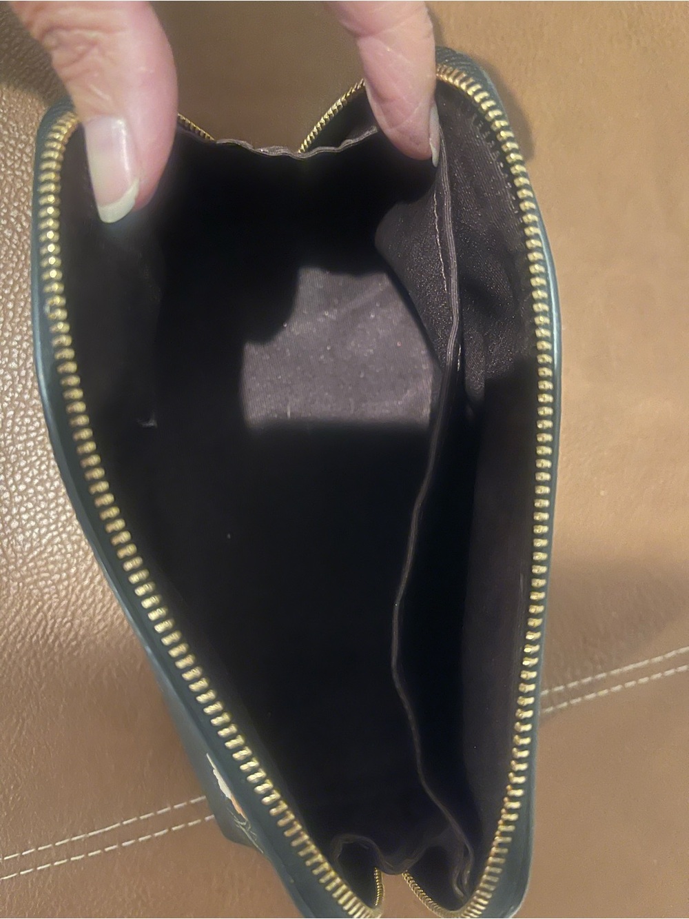 Coach Black Floral Zip Cosmetic Pouch - Picture 4 of 4